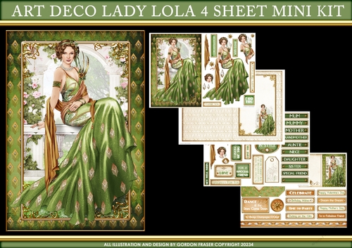 Art Deco Lady Lola 4 Sheet Mini Kit (Green)