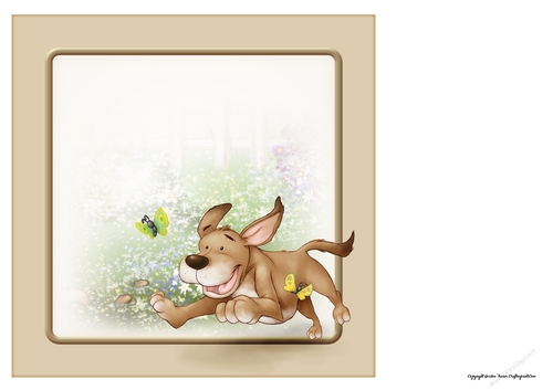 Puppy Love Sandy 8x8 Card Front Insert