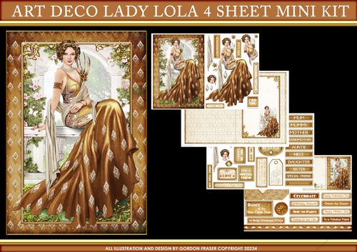 Art Deco Lady Lola 4 Sheet Mini Kit (Gold)