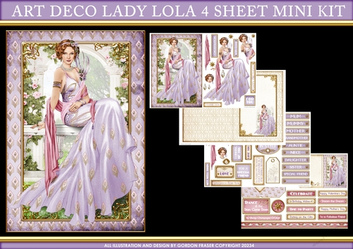 Art Deco Lady Lola 4 Sheet Mini Kit (Lilac)
