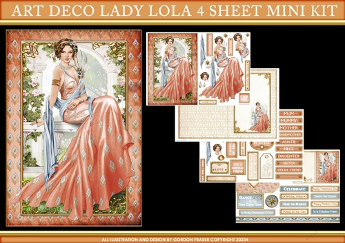Art Deco Lady Lola 4 Sheet Mini Kit (Peach)