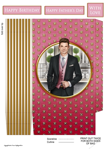 Art Deco Rodrigo Mini Gift Bag (Pink)