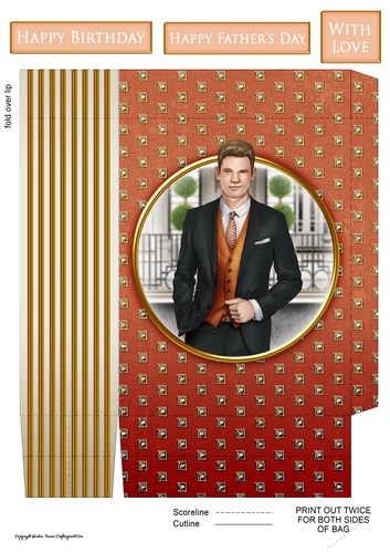Art Deco Rodrigo Mini Gift Bag (Peach)