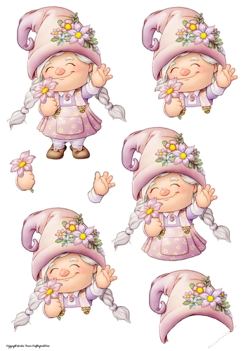 Maisie the Gnome Decoupage Sheet