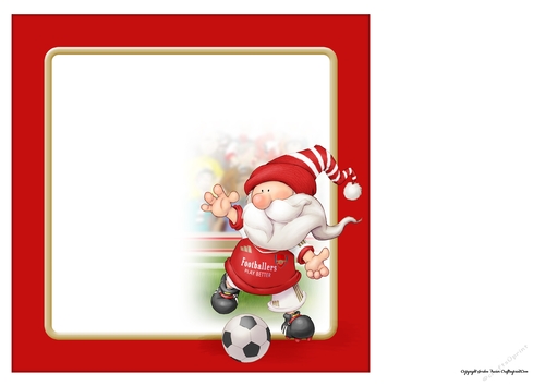 Football Gnome Red and White 8x8 Quick Card Insert