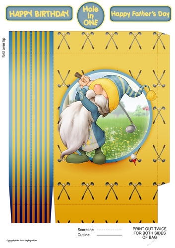 Golf Gnome Blue Mini Gift Bag