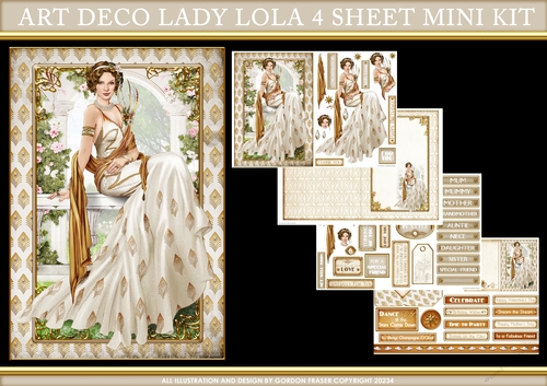 Art Deco Lady Lola 4 Sheet Mini Kit (Cream)