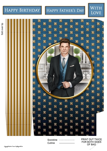 Art Deco Rodrigo Mini Gift Bag (Dark Blue)