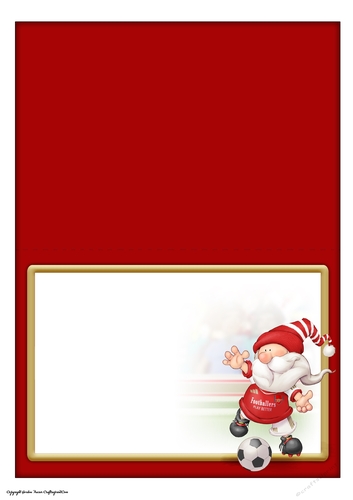 Football Gnome Red and White Slider Card Insert