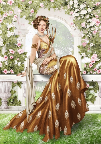Art Deco Lady Lola 4 A4 (Gold)