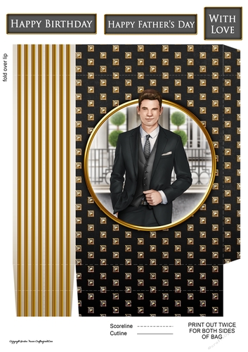 Art Deco Rodrigo Mini Gift Bag (Black)