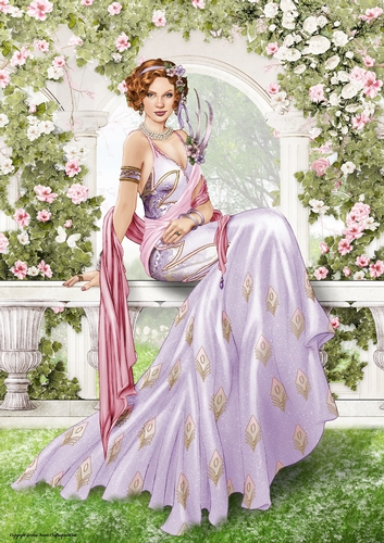 Art Deco Lady Lola 4 A4 (Lilac)