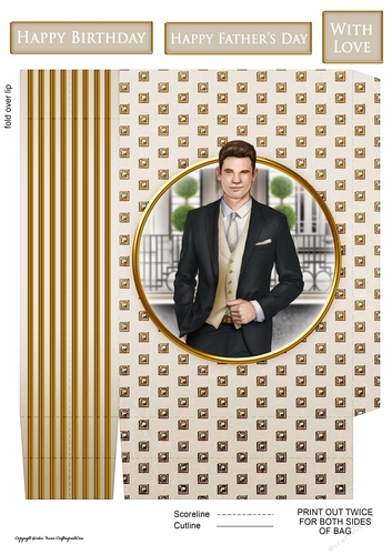 Art Deco Rodrigo Mini Gift Bag (Cream)