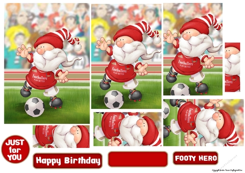 Football Gnome Red and White Pyramid
