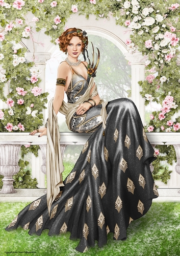Art Deco Lady Lola 4 A4 (Black)