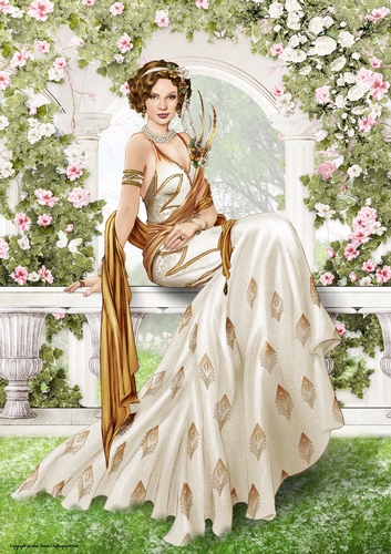 Art Deco Lady Lola 4 A4 (Cream)