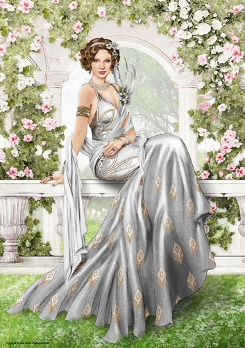 Art Deco Lady Lola 4 A4 (Silver)