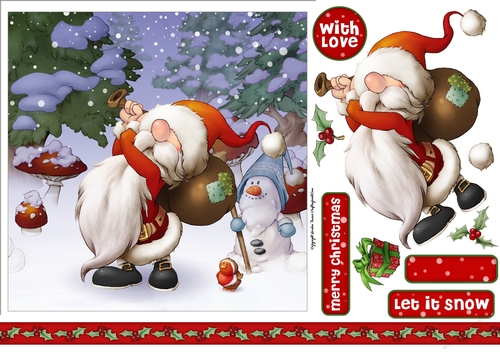 Santa Gnome 2 7x7 Quick Card