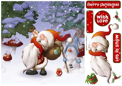 Santa Gnome 2 8x8 Quick Card