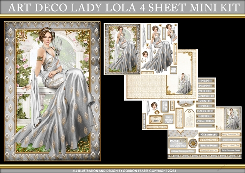 Art Deco Lady Lola 4 Sheet Mini Kit (Silver)