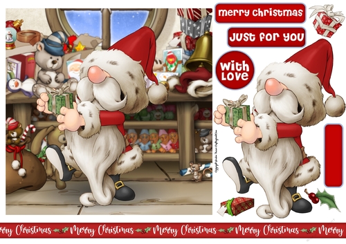 Santa Gnome 3 7x7 Quick Card