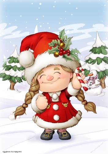 Maisie the Christmas Gnome A4