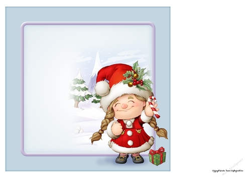 Maisie the Christmas Gnome 8x8 Quick Card Insert