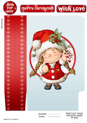 Maisie the Christmas Gnome Mini Gift Bag