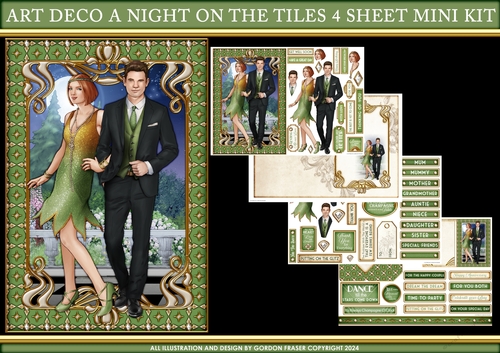 Art Deco A Night on the Tiles 4 Sheet Mini Kit Green