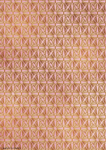 Art Deco Lola Gold Fan Paper Dark Pink