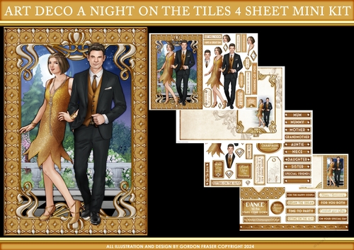 Art Deco A Night on the Tiles 4 Sheet Mini Kit Gold