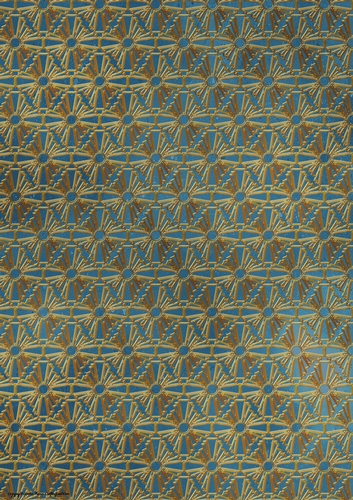 Art Deco Lola Gold Fan Paper Dark Blue