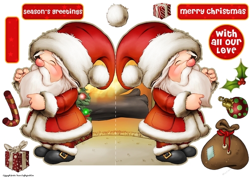 Santa Gnome 5 Shaped Card
