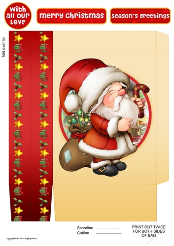 Santa Gnome 5 Mini Gift Bag