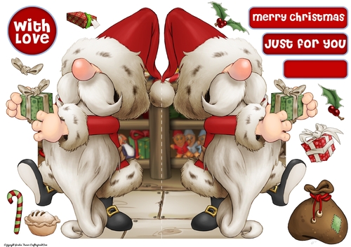 Santa Gnome 3 Shaped Card