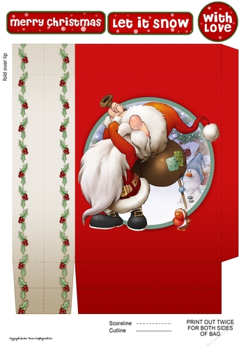 Santa Gnome 2 Mini Gift Bag