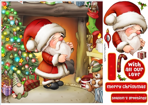 Santa Gnome 5 8x8 Quick Card