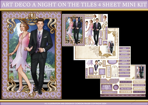 Art Deco A Night on the Tiles 4 Sheet Mini Kit Lilac