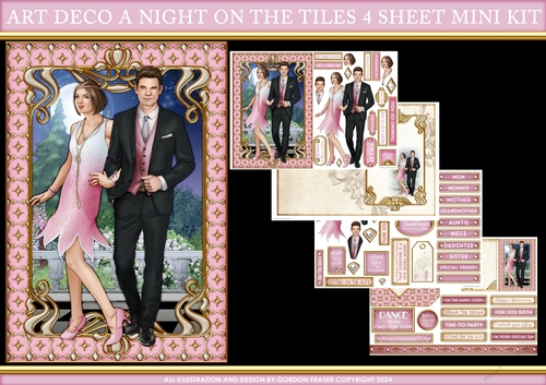 Art Deco A Night on the Tiles 4 Sheet Mini Kit Pink