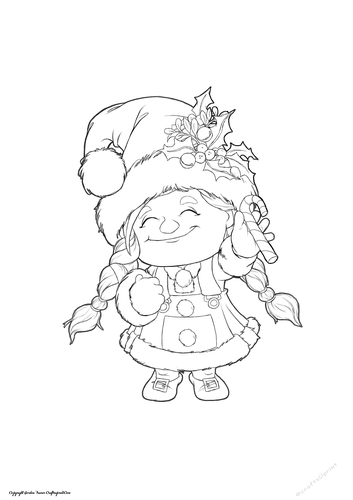 Maisie the Christmas Gnome Digital Stamp