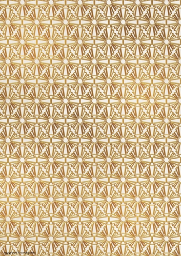 Art Deco Lola Gold Fan Paper Cream