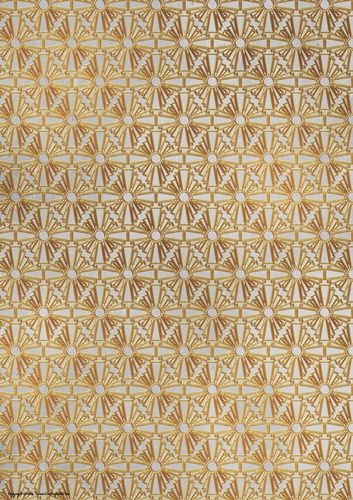 Art Deco Lola Gold Fan Paper Silver