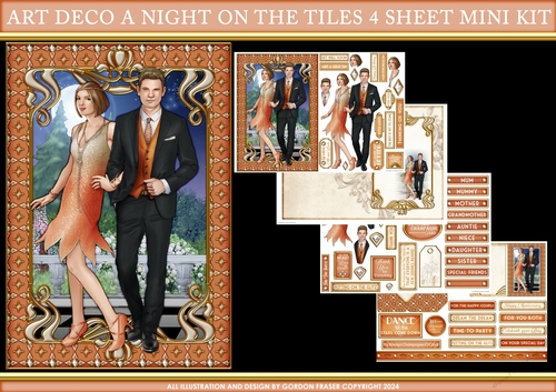 Art Deco A Night on the Tiles 4 Sheet Mini Kit Peach