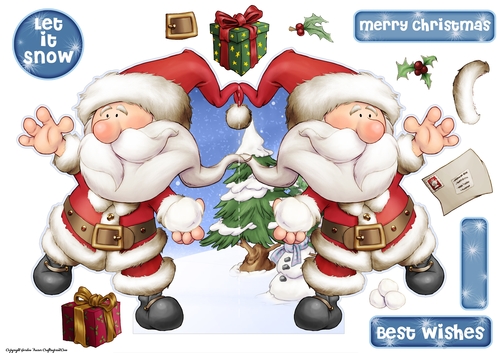 Santa Gnome 4 Shaped Card