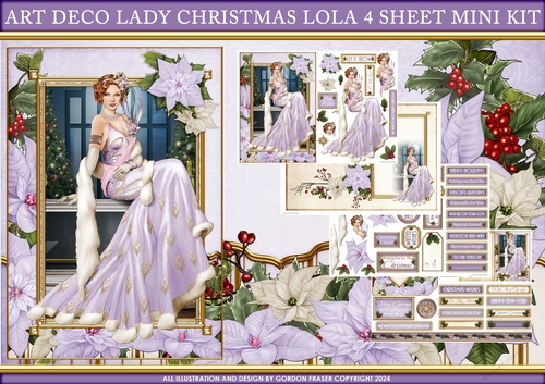 Art Deco Lady Christmas Lola 4 Sheet Mini Kit Lilac