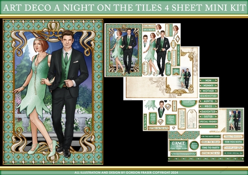 Art Deco A Night on the Tiles 4 Sheet Mini Kit Aqua