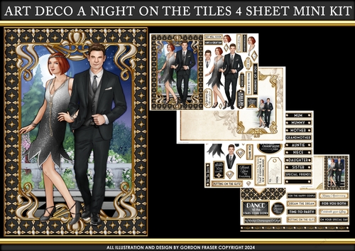 Art Deco A Night on the Tiles 4 Sheet Mini Kit Black