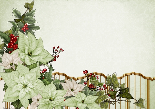 Art Deco Lola Poinsettia Paper Green