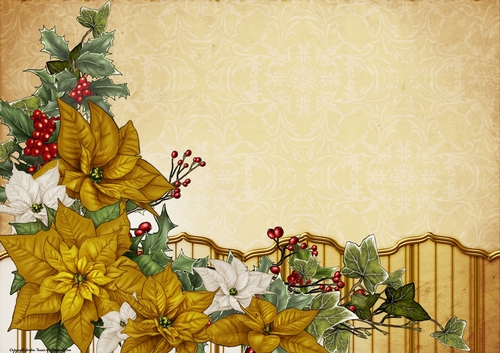 Art Deco Lola Poinsettia Paper Gold