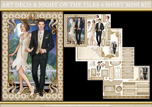 Art Deco A Night on the Tiles 4 Sheet Mini Kit Cream
